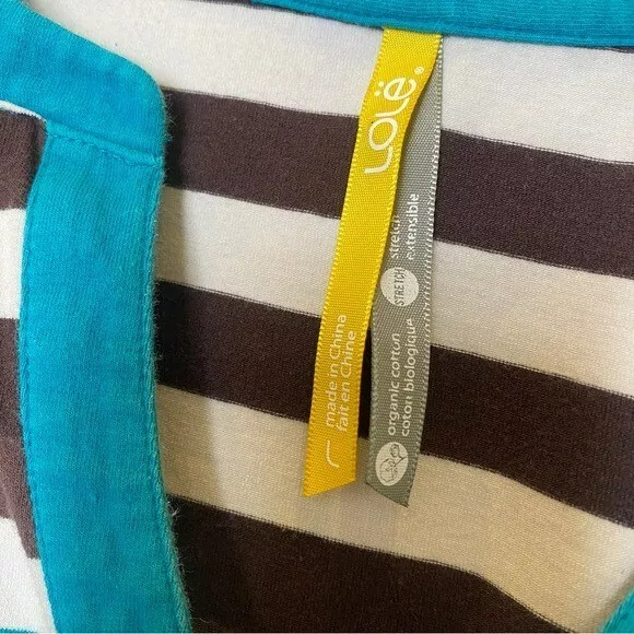 lole long sleeved henley stripes activewear shirt