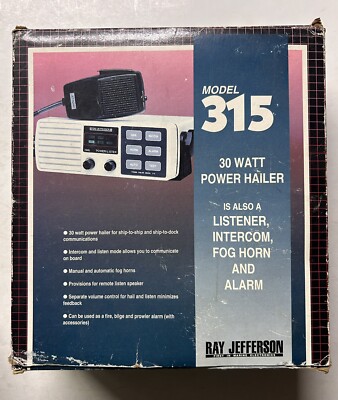 ray jefferson marine radio vintage model 315 New Open Box Old Stock