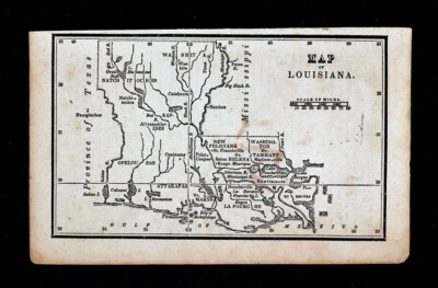 #ad 1830 Nathan Hale Map Louisiana Baton Rouge New Orleans St. Mary#x27;s Alexandria LA $27.99