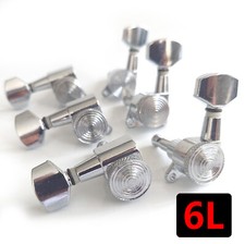 Guitar Locking String Tuners Tunning Pegs Key Machine Heads Set Chrome 6L