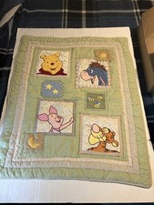Vintage Disney Baby Winnie The Pooh Quilted Crib Blanket/Comforter 401/2 x 341/2