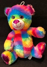 Toy Factory 10" Rainbow Teddy Bear Plush Stuffed Animal Toy 2015 Metallic Feet
