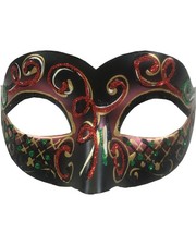 Adult's Carnival Red Glitter Venetian Festival Eye Mask Costume Accessory