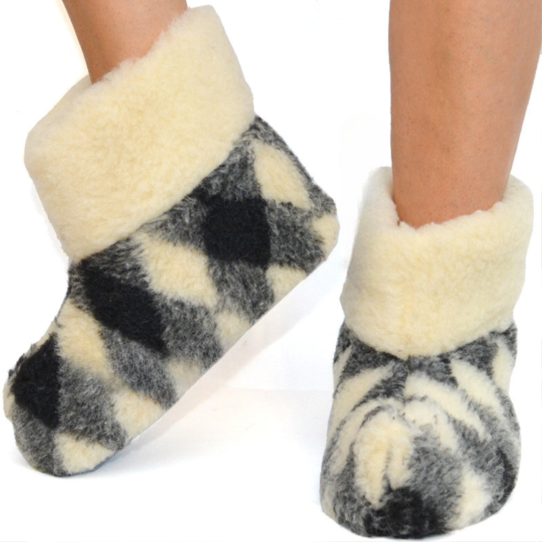 Original Sheepskin Slippers Warm Natural Wool House Shoes-image