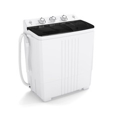 Costway Portable Washing Machine with Built-in Drain Pump Black - Color: Black