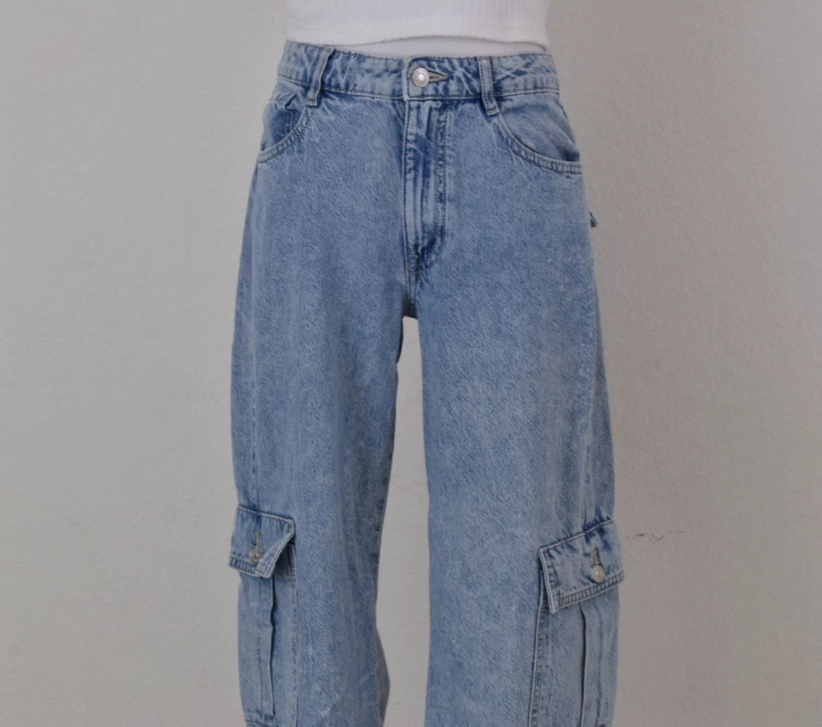 Pantalones de mezclilla Forever 21 lavado medio algodón carpintero/tencel talla US 26