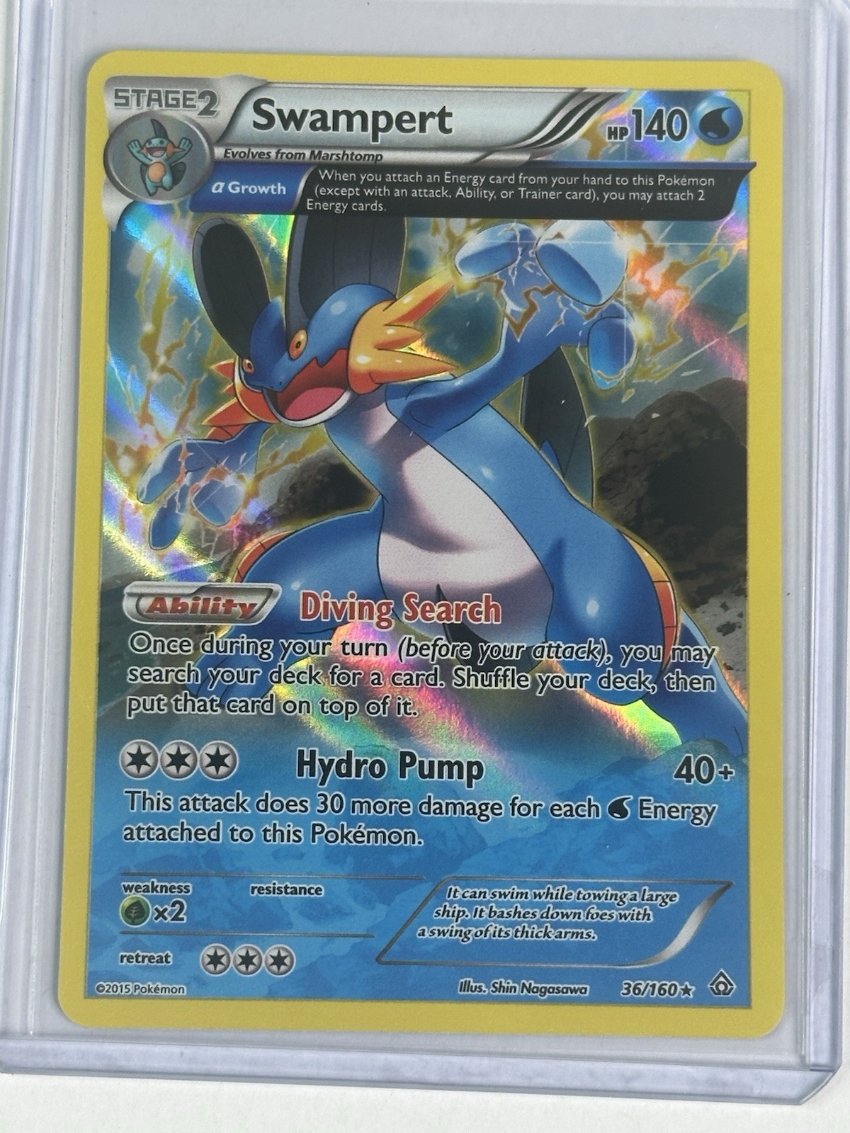Swampert 36/160 Primal Clash Holo Pokemon 2015 Holo