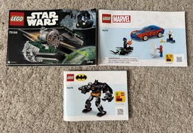 9 Lego Batman, Spider-Man, Superheroes Instruction Manuals Booklets 76054, 70911