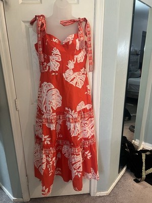 NWT Farm Rio Monstras Red XL Midi Dress | eBay