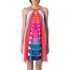 Mara Hoffman Beams Mini Swing Dress | Geometric Prism A-Line | Small