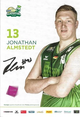 Jonathan Almstedt. Gladiators Trier. 2021/22. Original signierte Autogrammkarte. - Bild 1 von 2
