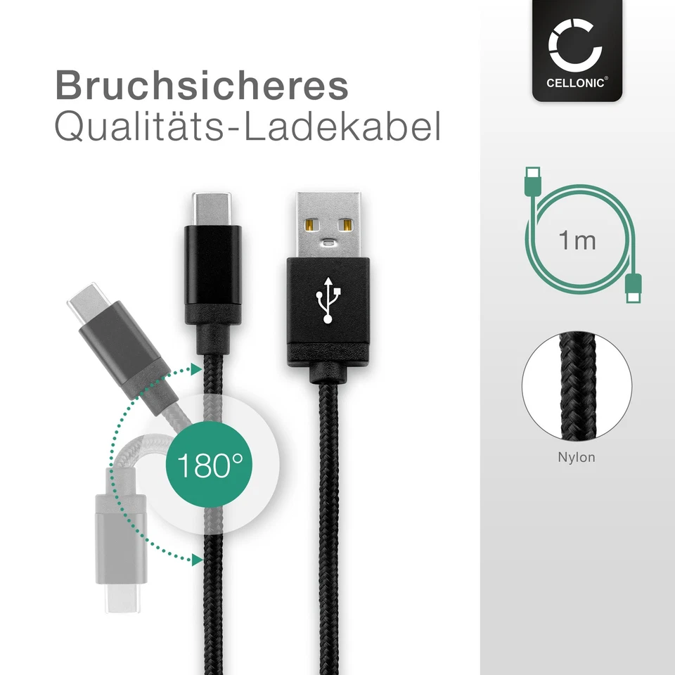  USB Kabel für Google Pixel C Ladekabel 3A schwarz - Bild 4 von 4