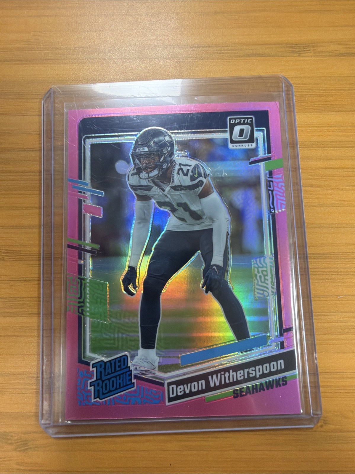 2023 Donruss Optic Pink Prizm #292 Devon Witherspoon Rookie RC Seahawks Card