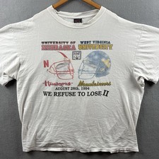 Vintage West Virginia Mountaineers Nebraska Corn Huskers Shirt 90s Single Stitch