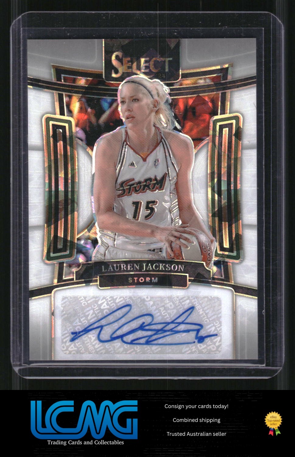 Lauren Jackson 2024 Select WNBA #SG-LJ Signatures White Ice /25