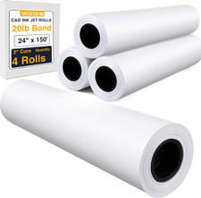 Wide Format Paper,4 Rolls Plotter Paper 24 in...
