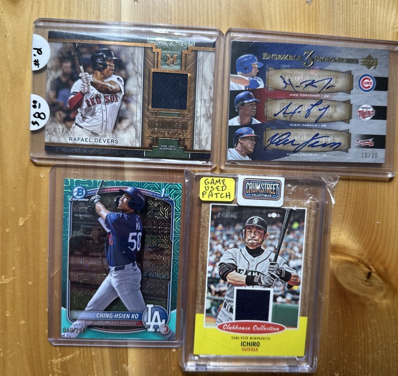 4 Card MLB Lot Autos Patch’s Numbered and More