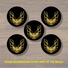 Firebird Trans Am Wheel Center Cap Overlay x5, Vinyl Decal Sticker