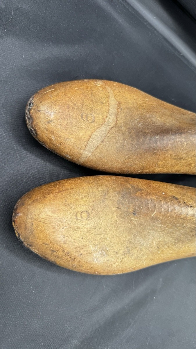 Antique Wooden Cobbler Shoe Forms Tools Set Of 2 Shoemaker View 4