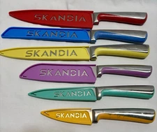 Swedish Skandia Forge 6 Pc Knife Set With Blade Guards Multi Colored Scandinavia