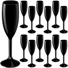 12 Pcs Champagne Flutes Bulk Acrylic Toasting Drinking Flute Unbreakable Gobl...