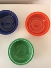 1930s Fiesta 5 1/2" Fruit Bowl Orig Green Radioactive Red Cobalt Blue wet foot