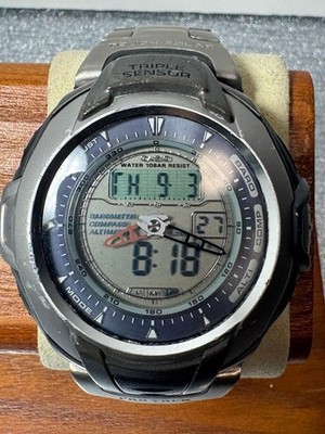 Casio Pro Trek PRG-60TJ Triple Sensor Ana-Digi Watch Used from Japan