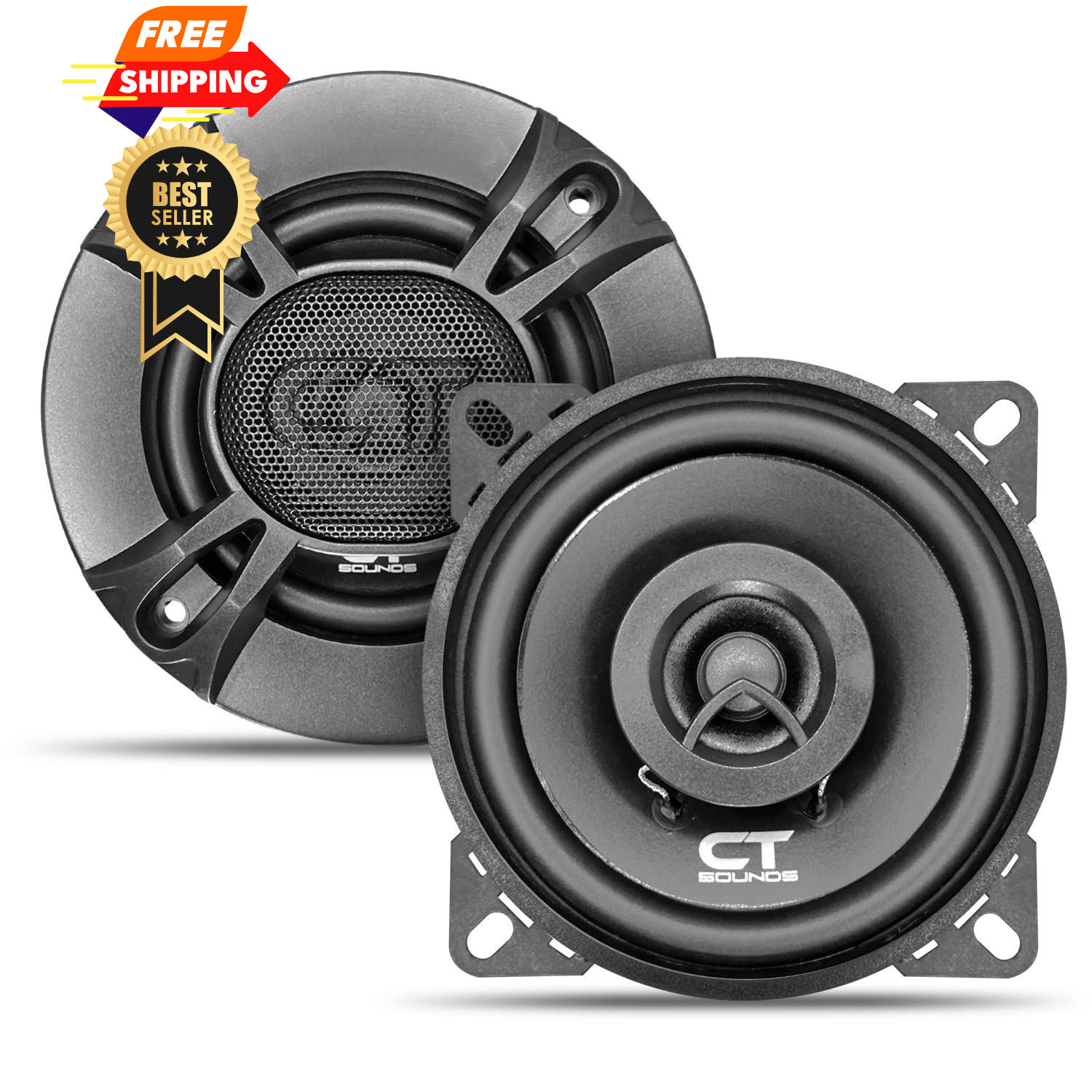 CT Sounds BIO-4-COX 4 Inch Coaxial Car Speakers, 160 Watts M