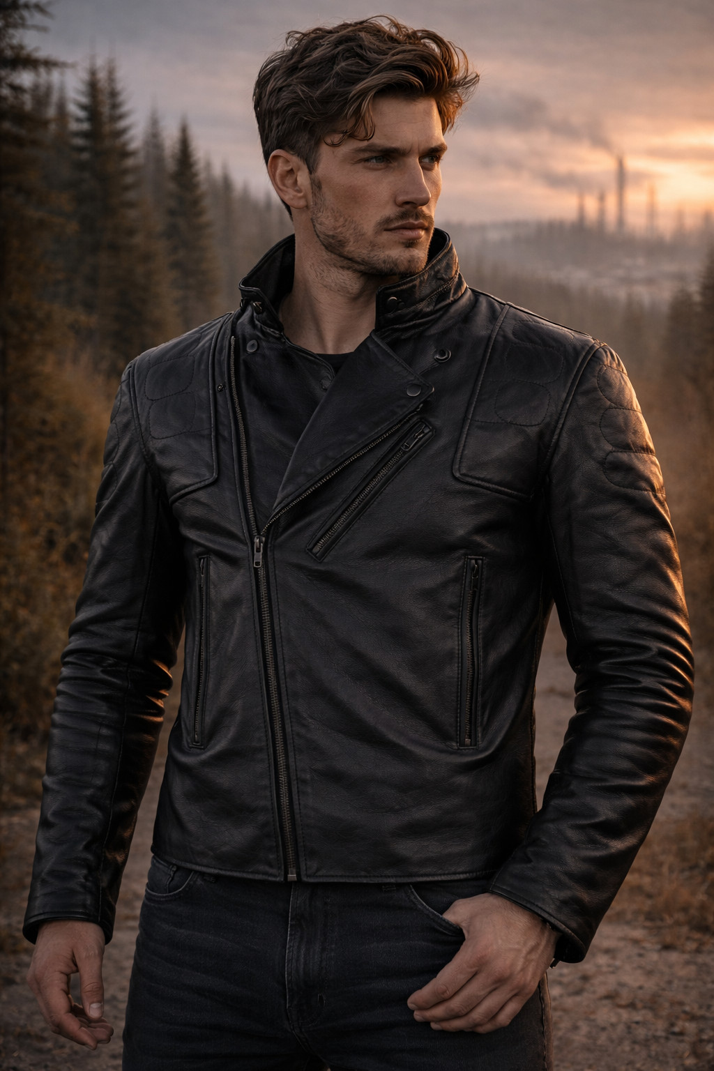Blouson moto cuir homme vintage grande taille veste motard rétro