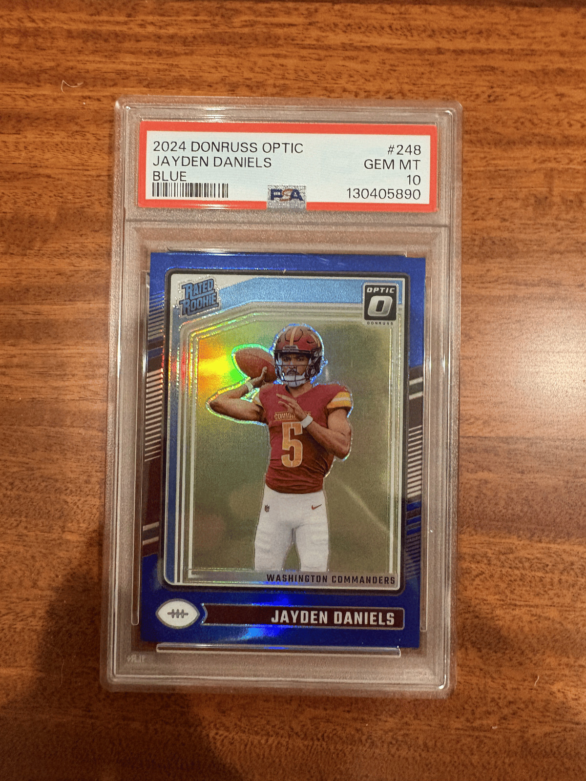 2024 Panini Donruss Optic Rated Rookie Jayden Daniels #248 Blue 041/199  PSA 10