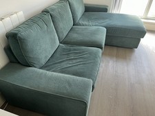 Kivik 3 seater sofa with chaise longue,  Kelinge grey-turquoise. Good Condition.