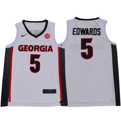 Anthony Edwards Georgia Men Jersey - All Stitched White / Black