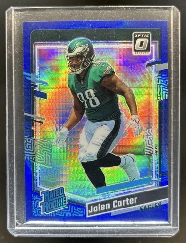 2023 Panini Donruss Optic Jalen Carter Blue Hyper Prizm RC Rated Rookie #281