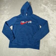 Nike Hoodie Youth Extra Large Blue Pullover Fleece Sweatshirt Swoosh Logo Boys