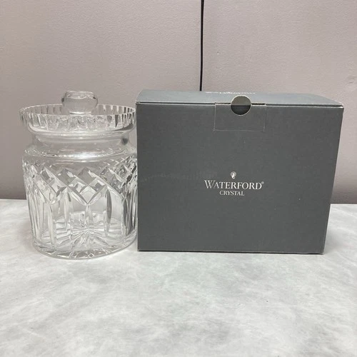 Vintage Waterford Lismore Biscuit Barrel with Lid Gothic Marked, Made in Ireland