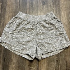 Abercrombie Kids Gray White Floral Textured HighWaist Elastic Waist Shorts15 16
