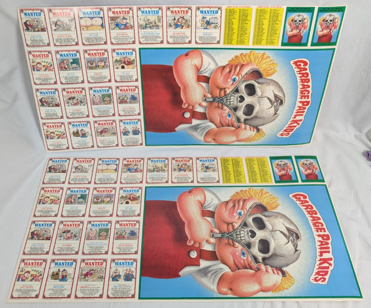1986 Garbage Pail Kids OS4 Series 4 UNCUT SHEETS a & b Set OAK KAY
