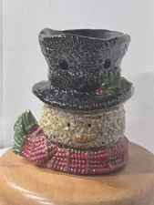 Yankee Candle Holiday Xmas Snowman Head Wax Warmer Tealight 2012 RARE Coloring