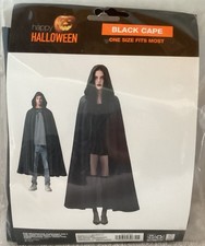 Black Vampire Cape Unisex Man Women Halloween Costume Accessory ONE SIZE ALL NIP