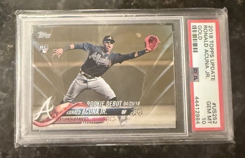2018 Topps Update Series - Rookie Debut Ronald Acuña Jr. #US252 Gold /2018 (RC)