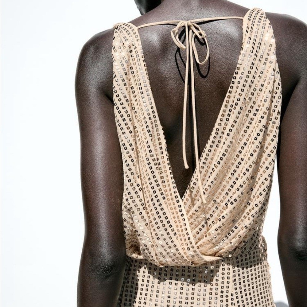 zara asymmetric sequin dress Zara new sequin dress