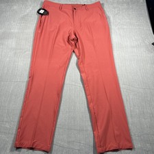 Greg Norman Everbest Golf Pants Mens 36x32 Coral Performance Stretch NWT