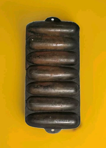 Wagner Ware Cast Iron Cornbread Pan  Krusty Korn Kobs Sydney Pat'd July 6, 1920