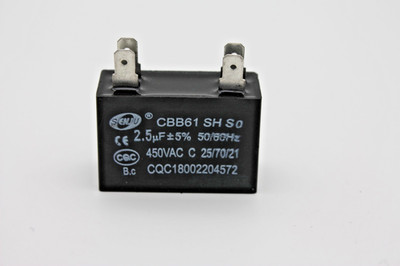 Motor-Kondensator CBB61 SH S0   2,5 µF ±5 %   450 VAC   50/60 Hz   4 Anschlüsse