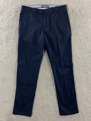 BRAX Evans Regular Fit Chino Pants Mens 33x32 Stretch Trouser Perma Blue $218