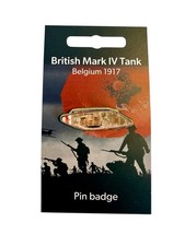 World War One British Mark IV Tank WW1 3D Pin Badge