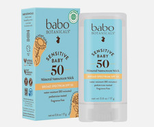 Babo Botanicals Sensitive Baby Mineral Sunscreen Stick SPF 50 Organic BB 01-2027