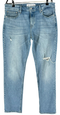 Calvin Klein Jeans Herren Stretch Slim Straight Jeans W34 L30 Blau