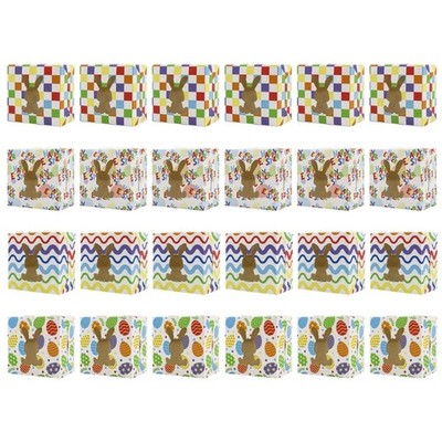 Pack of 24 Easter Party Gift Packaging Boxes Rabbit Window Sustainable Cardboard