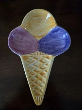 Adorable Ice Cream Cone Ceramic Dish - Perfect Party Serving Dish or Spoon Rest